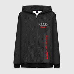 Толстовка на молнии женская Audi: Sport Line, цвет: 3D-черный