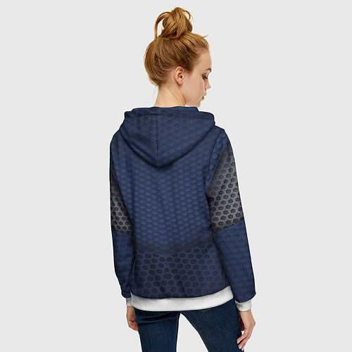 Женская толстовка на молнии Volkswagen: Sport Motors / 3D-Белый – фото 4