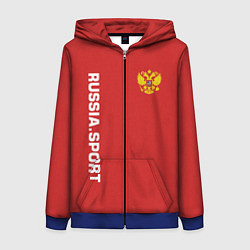 Толстовка на молнии женская Russia Sport, цвет: 3D-синий