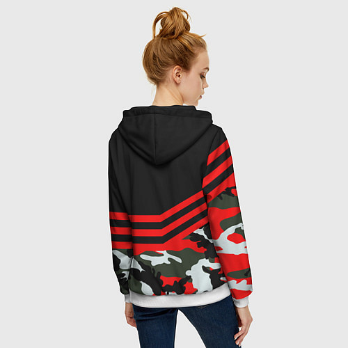 Женская толстовка на молнии Полиция: Камуфляж / 3D-Белый – фото 4