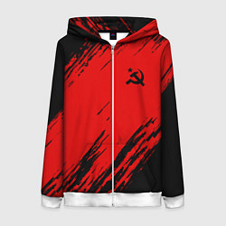 Толстовка на молнии женская USSR: Red Patriot, цвет: 3D-белый