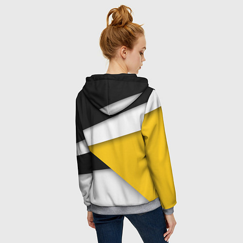 Женская толстовка на молнии FC Juventus / 3D-Меланж – фото 4