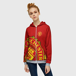 Толстовка на молнии женская FC Man United: Red Exclusive, цвет: 3D-меланж — фото 2