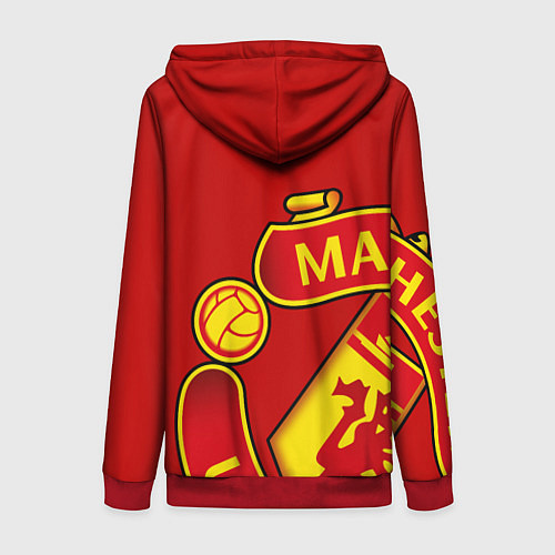 Женская толстовка на молнии FC Man United: Red Exclusive / 3D-Красный – фото 2