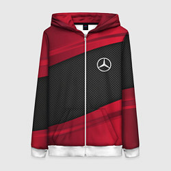 Толстовка на молнии женская Mercedes Benz: Red Sport, цвет: 3D-белый