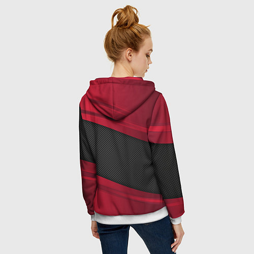 Женская толстовка на молнии Isuzu: Red Sport / 3D-Белый – фото 4