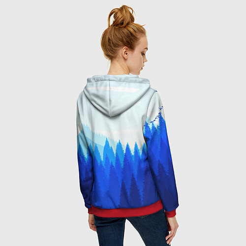 Женская толстовка на молнии Firewatch: Cold Wood / 3D-Красный – фото 4
