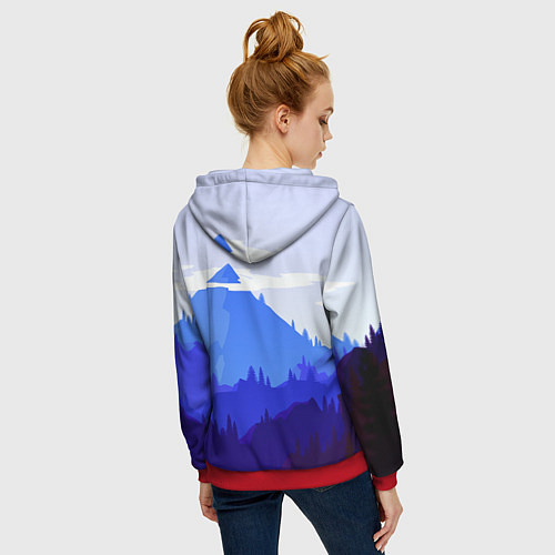 Женская толстовка на молнии Firewatch: Cold Mountain / 3D-Красный – фото 4