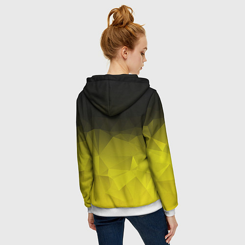 Женская толстовка на молнии Cyberpunk 2077: Yellow Poly / 3D-Белый – фото 4