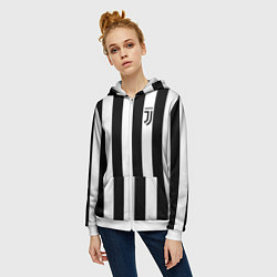 Толстовка на молнии женская FC Juventus, цвет: 3D-белый — фото 2