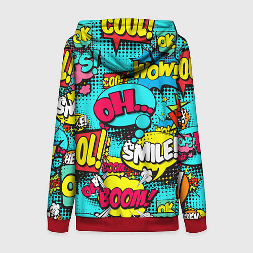 Женская толстовка на молнии Кислотный поп-арт / 3D-Красный – фото 2