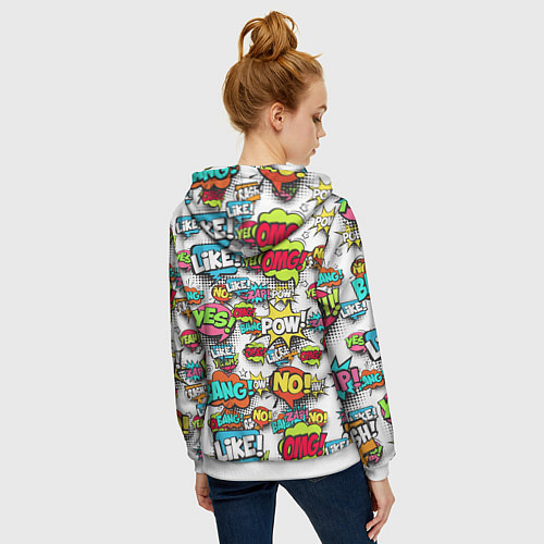 Женская толстовка на молнии Pop art Fashion / 3D-Белый – фото 4
