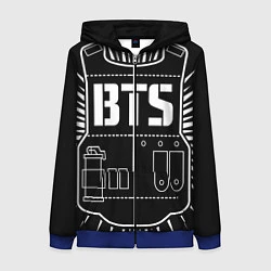 Толстовка на молнии женская BTS ARMY, цвет: 3D-синий