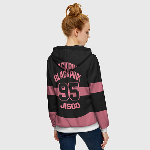 Женская толстовка на молнии Black Pink: Jisoo 95 / 3D-Белый – фото 4