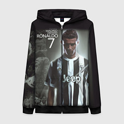 Толстовка на молнии женская RONALDO 7, цвет: 3D-черный