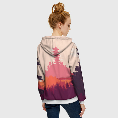 Женская толстовка на молнии Firewatch City / 3D-Белый – фото 4