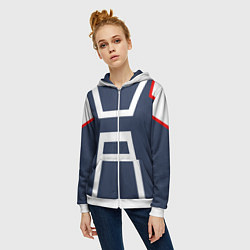 Толстовка на молнии женская MHA U A SCHOOL, цвет: 3D-белый — фото 2