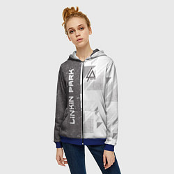Толстовка на молнии женская Linkin Park: Grey Form, цвет: 3D-синий — фото 2