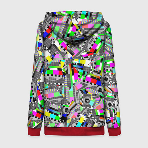 Женская толстовка на молнии Экран профилактики / 3D-Красный – фото 2