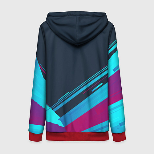 Женская толстовка на молнии Cyberpunk 2077 / 3D-Красный – фото 2