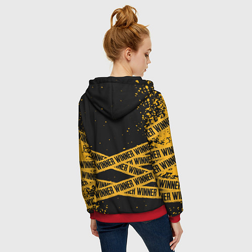 Женская толстовка на молнии PUBG: Only Winner / 3D-Красный – фото 4