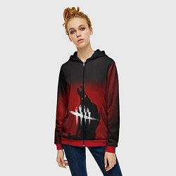 Толстовка на молнии женская Dead by Daylight, цвет: 3D-красный — фото 2