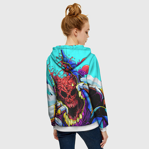 Женская толстовка на молнии CS:GO Hyper Beast / 3D-Белый – фото 4