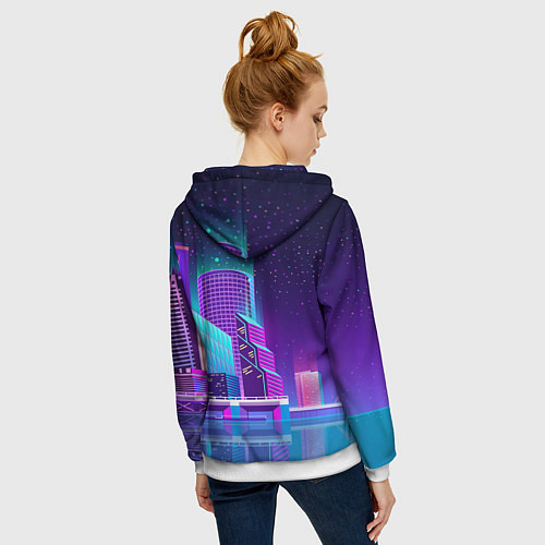 Женская толстовка на молнии Neon Nights / 3D-Белый – фото 4