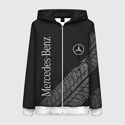 Толстовка на молнии женская Mercedes AMG: Street Style, цвет: 3D-белый