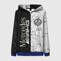 Толстовка на молнии женская Mercedes AMG: Techno Style, цвет: 3D-синий