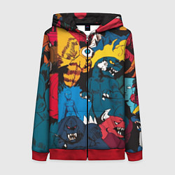 Женская толстовка на молнии Годзилла