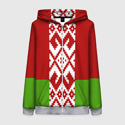 Женская толстовка на молнии Беларусь флаг