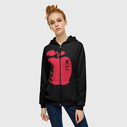 Толстовка на молнии женская Яблоко Рюка, цвет: 3D-черный — фото 2