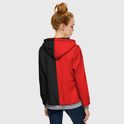 Женская толстовка на молнии Сектор Газа / 3D-Меланж – фото 4