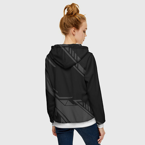 Женская толстовка на молнии Cyberpunk 2077: Grey Samurai / 3D-Белый – фото 4