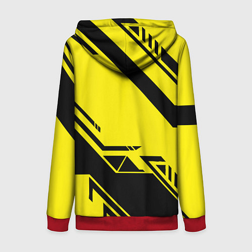 Женская толстовка на молнии Cyberpunk 2077: Yellow Samurai / 3D-Красный – фото 2