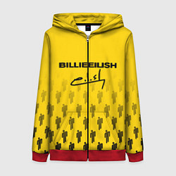 Толстовка на молнии женская Billie Eilish: Yellow Autograph, цвет: 3D-красный