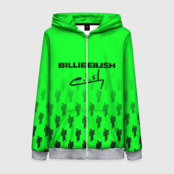 Толстовка на молнии женская Billie Eilish: Green Autograph, цвет: 3D-меланж