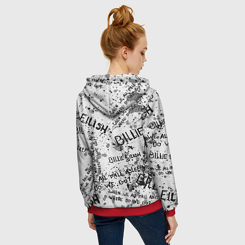Женская толстовка на молнии BILLIE EILISH: Where Do We Go / 3D-Красный – фото 4