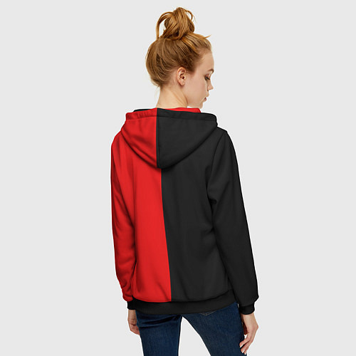 Женская толстовка на молнии ГРАЖДАНСКАЯ ОБОРОНА / 3D-Черный – фото 4