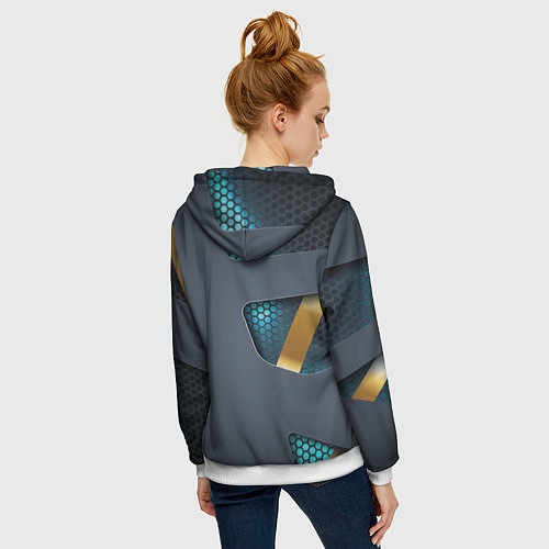 Женская толстовка на молнии Mass Effect N7 / 3D-Белый – фото 4