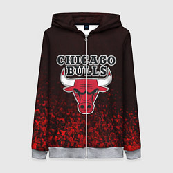 Толстовка на молнии женская CHICAGO BULLS, цвет: 3D-меланж