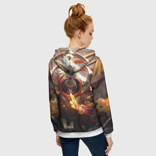 Женская толстовка на молнии League Of Legends Джакс / 3D-Белый – фото 4