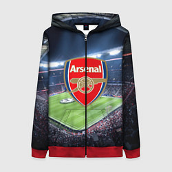 Толстовка на молнии женская FC Arsenal, цвет: 3D-красный