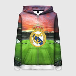 Толстовка на молнии женская FC Real Madrid, цвет: 3D-белый