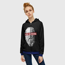 Толстовка на молнии женская Ничего Не Знаю, цвет: 3D-синий — фото 2