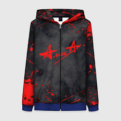 Толстовка на молнии женская АлисА, цвет: 3D-синий