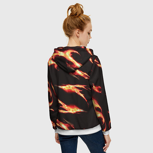 Женская толстовка на молнии KIMETSU NO YAIBA / 3D-Белый – фото 4