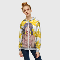 Толстовка на молнии женская Aheago, цвет: 3D-меланж — фото 2