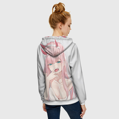 Женская толстовка на молнии Ahegao / 3D-Белый – фото 4